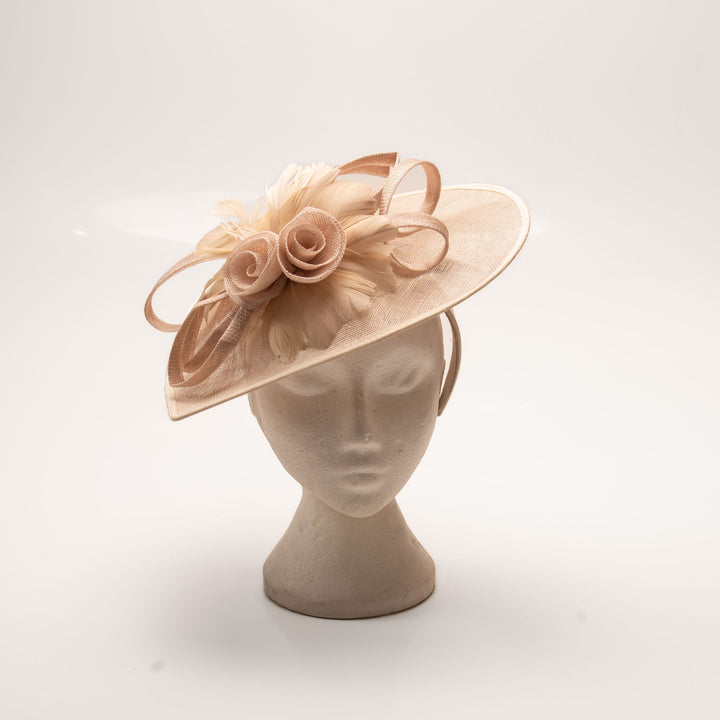 Nude Fascinator with Flower